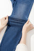 Solid Denim Skinny Elastic Mid Waist Pocket Ankle Leggings