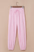 Solid Drawstring Elastic Waistband Casual Jogger Pants