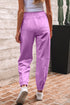 Solid Drawstring Elastic Waistband Casual Jogger Pants