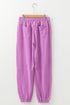 Solid Drawstring Elastic Waistband Casual Jogger Pants