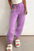 Solid Drawstring Elastic Waistband Casual Jogger Pants