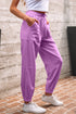 Solid Drawstring Elastic Waistband Casual Jogger Pants