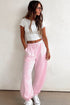 Solid Drawstring Elastic Waistband Casual Jogger Pants