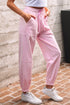 Solid Drawstring Elastic Waistband Casual Jogger Pants