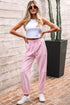 Solid Drawstring Elastic Waistband Casual Jogger Pants