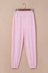 Solid Drawstring Elastic Waistband Casual Jogger Pants