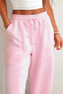 Solid Drawstring Elastic Waistband Casual Jogger Pants