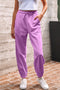 Solid Drawstring Elastic Waistband Casual Jogger Pants