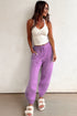 Solid Drawstring Elastic Waistband Casual Jogger Pants