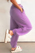 Solid Drawstring Elastic Waistband Casual Jogger Pants