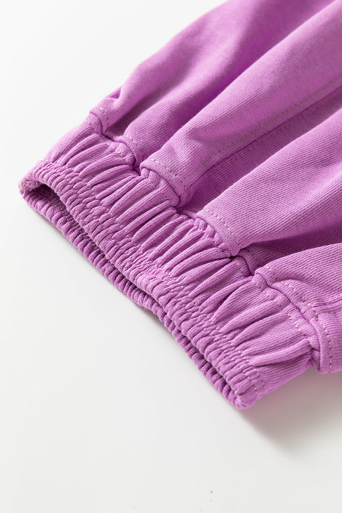 Solid Drawstring Elastic Waistband Casual Jogger Pants