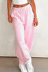 Solid Drawstring Elastic Waistband Casual Jogger Pants