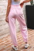 Solid Drawstring Elastic Waistband Casual Jogger Pants