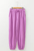 Solid Drawstring Elastic Waistband Casual Jogger Pants