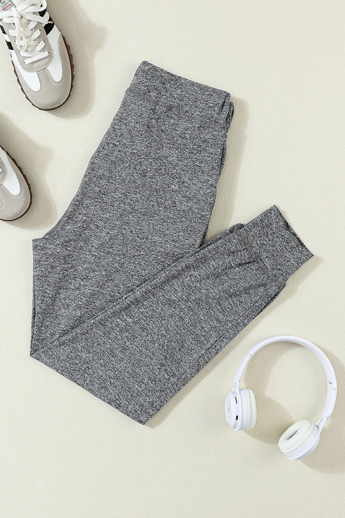 Solid Drawstring Elastic Waistband Pocketed Jogger Pants