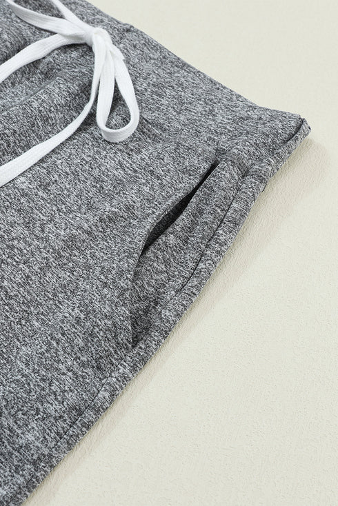 Solid Drawstring Elastic Waistband Pocketed Jogger Pants