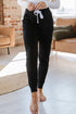 Solid Drawstring Elastic Waistband Pocketed Jogger Pants