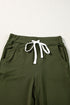 Solid Drawstring Elastic Waistband Pocketed Jogger Pants