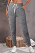 Solid Drawstring Elastic Waistband Pocketed Jogger Pants