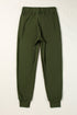 Solid Drawstring Elastic Waistband Pocketed Jogger Pants