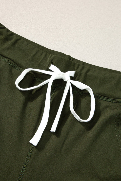 Solid Drawstring Elastic Waistband Pocketed Jogger Pants