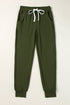 Solid Drawstring Elastic Waistband Pocketed Jogger Pants