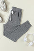 Solid Drawstring Elastic Waistband Pocketed Jogger Pants