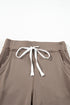 Solid Drawstring Elastic Waistband Pocketed Jogger Pants