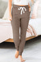 Solid Drawstring Elastic Waistband Pocketed Jogger Pants