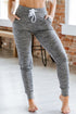 Solid Drawstring Elastic Waistband Pocketed Jogger Pants