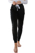 Solid Drawstring Elastic Waistband Pocketed Jogger Pants