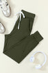 Solid Drawstring Elastic Waistband Pocketed Jogger Pants