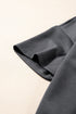 Solid Drawstring Side Crewneck Wide Leg Pant Set