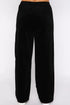 Solid Drawstring Waist Wide Leg Pants