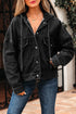Solid Drop Shoulder Big Pocket Hooded Denim Jacket