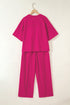 Solid Drop Shoulder Boxy Tee and Barrel Pant Set