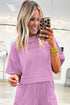Solid Drop Shoulder Boxy Tee and Barrel Pant Set