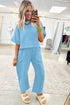 Solid Drop Shoulder Boxy Tee and Barrel Pant Set