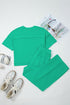 Solid Drop Shoulder Boxy Tee and Barrel Pant Set
