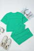 Solid Drop Shoulder Boxy Tee and Barrel Pant Set