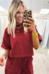 Solid Drop Shoulder Boxy Tee and Barrel Pant Set