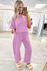 Solid Drop Shoulder Boxy Tee and Barrel Pant Set
