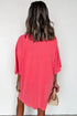 Solid Drop Shoulder Loose Silhouette Mini T Shirt Dress
