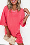 Solid Drop Shoulder Loose Silhouette Mini T Shirt Dress