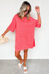 Solid Drop Shoulder Loose Silhouette Mini T Shirt Dress