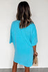 Solid Drop Shoulder Loose Silhouette Mini T Shirt Dress