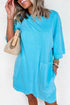 Solid Drop Shoulder Loose Silhouette Mini T Shirt Dress