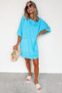 Solid Drop Shoulder Loose Silhouette Mini T Shirt Dress