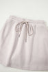 Solid Drop Shoulder Pullover Drawstring Mini Skirt Two Piece Dress