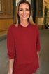 Solid Drop Shoulder Pullover Drawstring Mini Skirt Two Piece Dress
